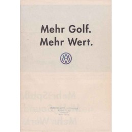Catalogue / Leaflet VW Golf...